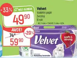 Globus Velvet Toaletní papír nabídka
