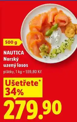Lidl NAUTICA Norský uzený losos, plátky nabídka