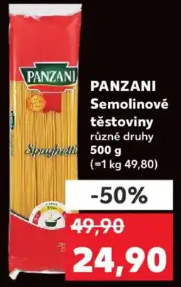 Kaufland PANZANI Semolinové těstoviny nabídka