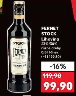 Kaufland FERNET STOCK Lihovina 23%/30% nabídka