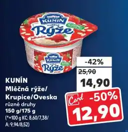 Kaufland KUNIN Mléčná rýže/ Krupice/Oveska nabídka