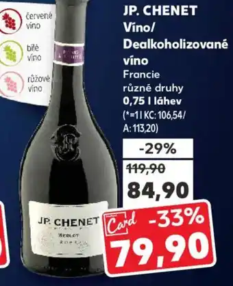 Kaufland JP. CHENET Vino/ Dealkoholizované vino nabídka