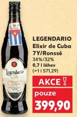 Kaufland LEGENDARIO Elixir de Cuba 7Y/Ronssé 34%/32% nabídka