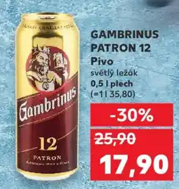 Kaufland GAMBRINUS PATRON 12 Pivo nabídka