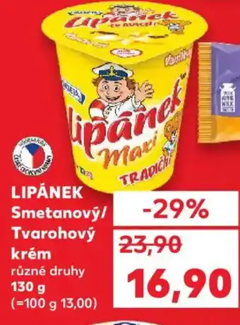 Kaufland LIPÁNEK Smetanový/ Tvarohový krém nabídka