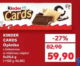 Kaufland KINDER Cards Oplatka nabídka