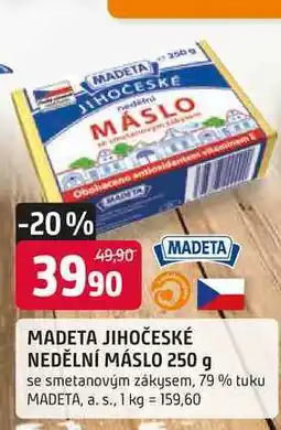 Trefa MADETA JIHOČESKÉ NEDĚLNÍ MÁSLO 250 g se smetanovým zákysem, 79% tuku nabídka