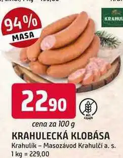 Trefa KRAHULECKÁ KLOBÁSA nabídka