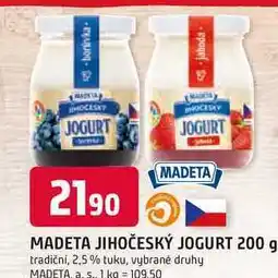 Trefa MADETA JIHOČESKÝ JOGURT 200 g tradiční, 2,5% tuku nabídka