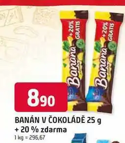 Trefa BANÁN V ČOKOLÁDĚ 25 g + 20% zdarma nabídka