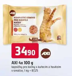 Trefa AXI 4x 100 g kapsičky pro kočky s kuřecím a hovězím v omáčce nabídka