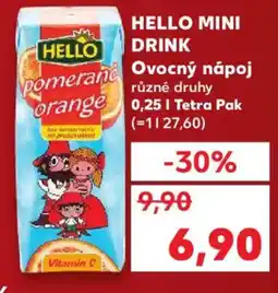 Kaufland HELLO Mini drink Ovocný nápoj nabídka