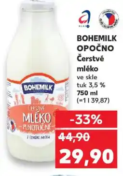 Kaufland BOHEMILK Opočno Čerstvé mléko nabídka