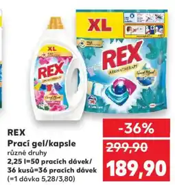 Kaufland REX Prací gel/kapsle nabídka