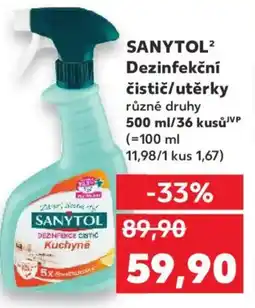 Kaufland SANYTOL² Dezinfekční čistič/utěrky nabídka
