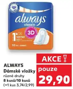 Kaufland ALWAYS Dámské vložky nabídka