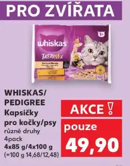 Kaufland WHISKAS/ PEDIGREE Kapsičky pro kočky/psy nabídka