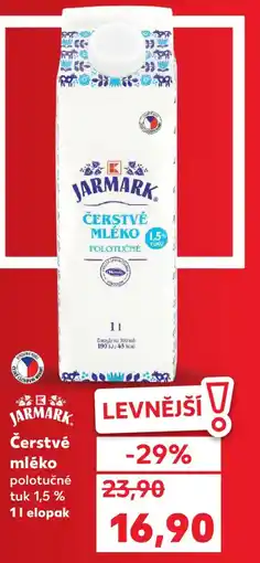 Kaufland Čerstvé mléko nabídka