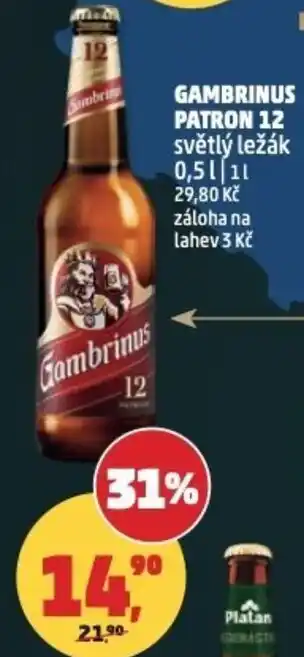 Penny Market Gambrinus patron 12 světlý ležák nabídka