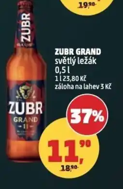 Penny Market Zubr grand světlý ležák nabídka
