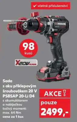Kaufland Sada s aku příklepovým šroubovákem 20 V PSBSAP 20-Li D4 nabídka