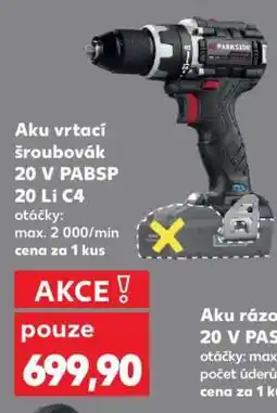 Kaufland Aku vrtačí šroubovák 20 V PABSP 20 Li C4 nabídka