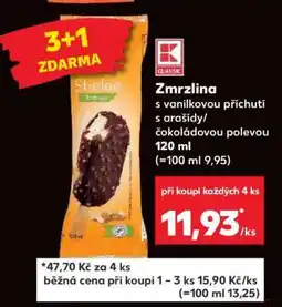 Kaufland Zmrzlina s vanilkovou příchutí s arašídy/čokoládovou polevou nabídka