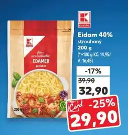Kaufland Eidam 40% strouhaný 200 g nabídka