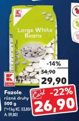Kaufland Fazole různé druhy nabídka