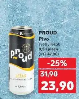 Kaufland PROUD Pivo světlý ležák 0,5 l plech nabídka