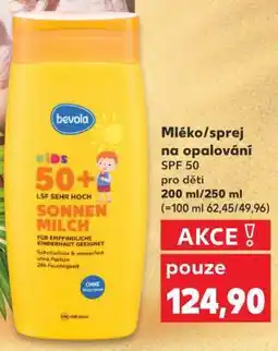 Kaufland Bevola Kids Sonnenmilch SPF 50 nabídka