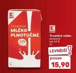 Kaufland TRVANLIVÉ MLÉKO PLNOTUČNÉ nabídka