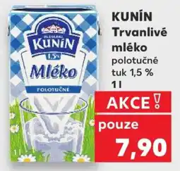 Kaufland KUNÍN Trvanlivé mléko polotučné tuk 1,5% 1l nabídka