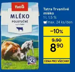 Tesco Tatra Trvanlivé mléko nabídka