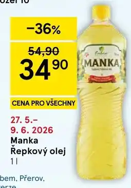 Tesco Manka Řepkový olej nabídka
