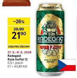 Tesco RADEGAST Ryze hořká 12 nabídka