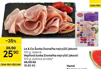 Tesco Le & Co Šunka Zvonařka nejvyšší jakosti nabídka