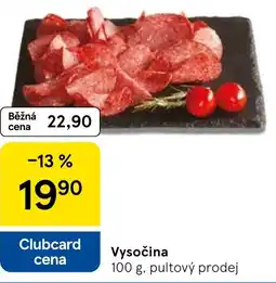 Tesco Vysočina pultový prodej nabídka
