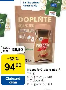 Tesco Nescafé Classic náplň nabídka