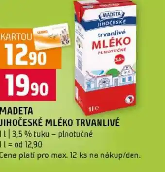 Terno MADETA Jihočeské mléko trvanlivé nabídka
