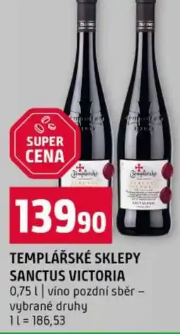 Terno Templářské sklepy sanctus victoria nabídka
