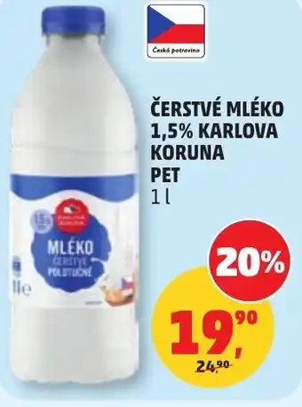 Penny Market Čerstvé mléko 1,5% karlova koruna nabídka