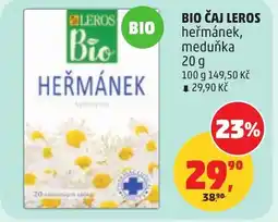 Penny Market Bio čaj leros heřmánek, meduňka nabídka