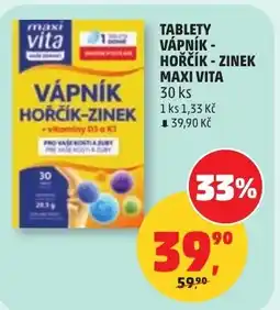 Penny Market Tablety vápník - hořčík - zinek maxi vita nabídka