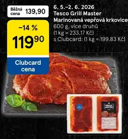 Tesco Tesco Grill Master Marinovaná vepřová krkovice nabídka