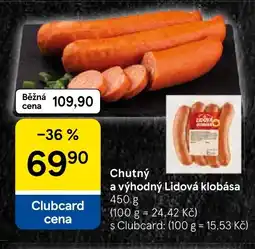 Tesco Chutný a výhodný Lidová klobása nabídka