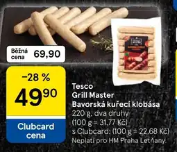 Tesco Tesco Grill Master Bavorská kuřecí klobása nabídka
