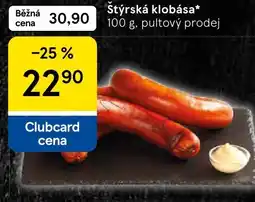 Tesco Štýrská klobása nabídka