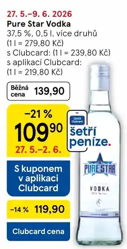 Tesco Pure Star Vodka 37,5 % nabídka
