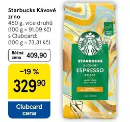 Tesco Starbucks Kávové zrno nabídka